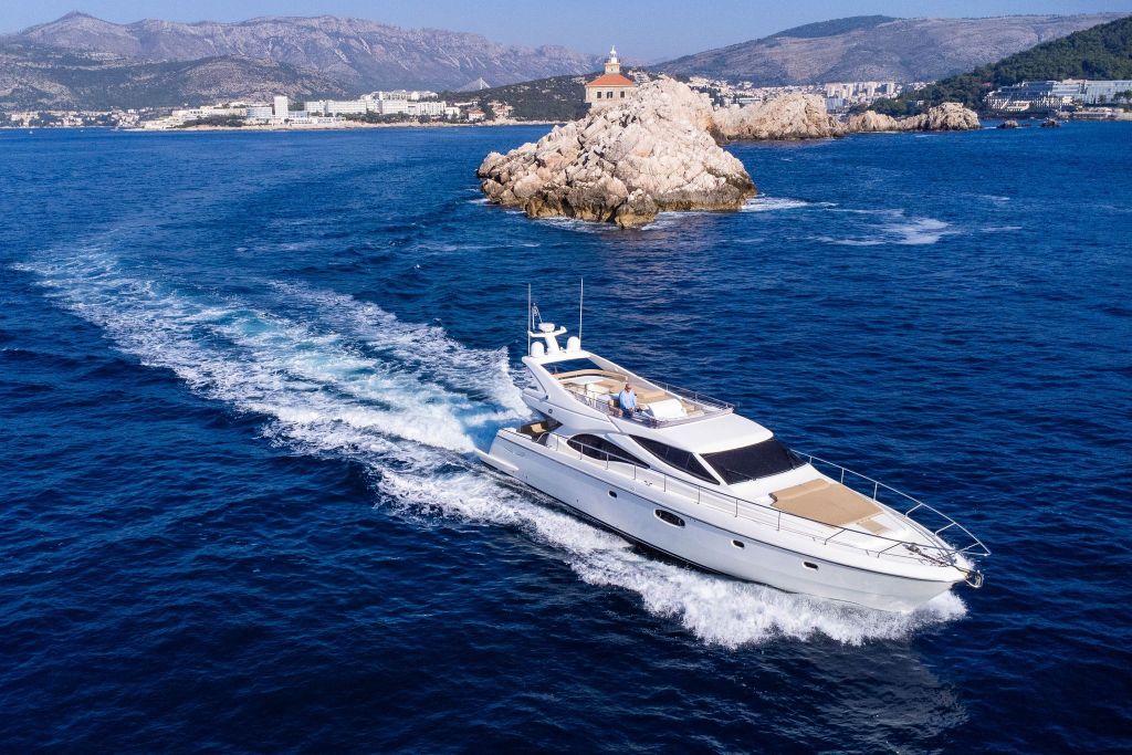 Luxury Ferretti 591 yacht cruising in the Adriatic Sea